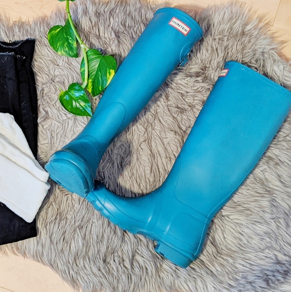 Hunter Shoes - HUNTER - Turquoise Original Tall Rain Boot